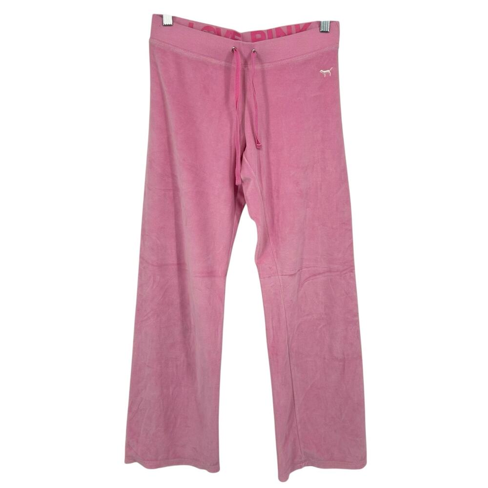 VTG y2k Women's Lowrise Victoria’s Secret 'Love Pink' Velour Track Suit Pants XS
